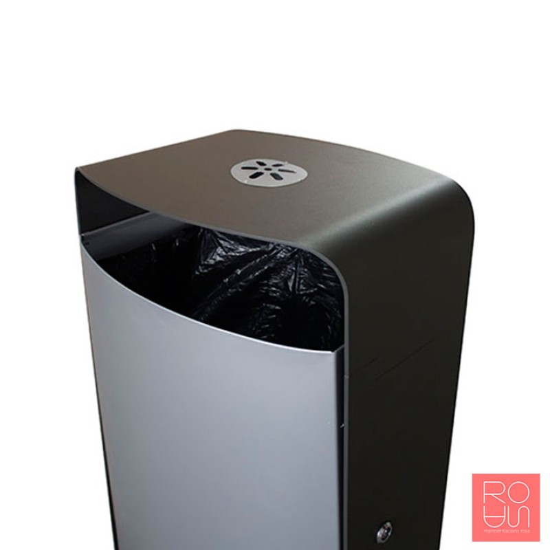 Paperera per reciclatge exterior amb llistons de fusta model Màlaga